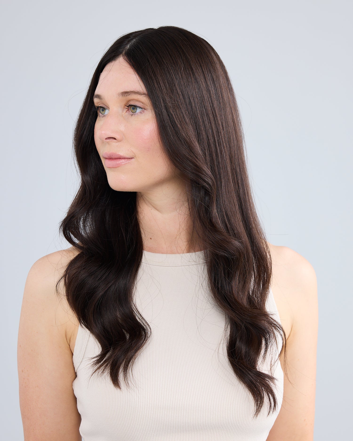 NATURAL DARKEST BRUNETTE // GAME CHANGER WIG // 24 INCHES // M CAP