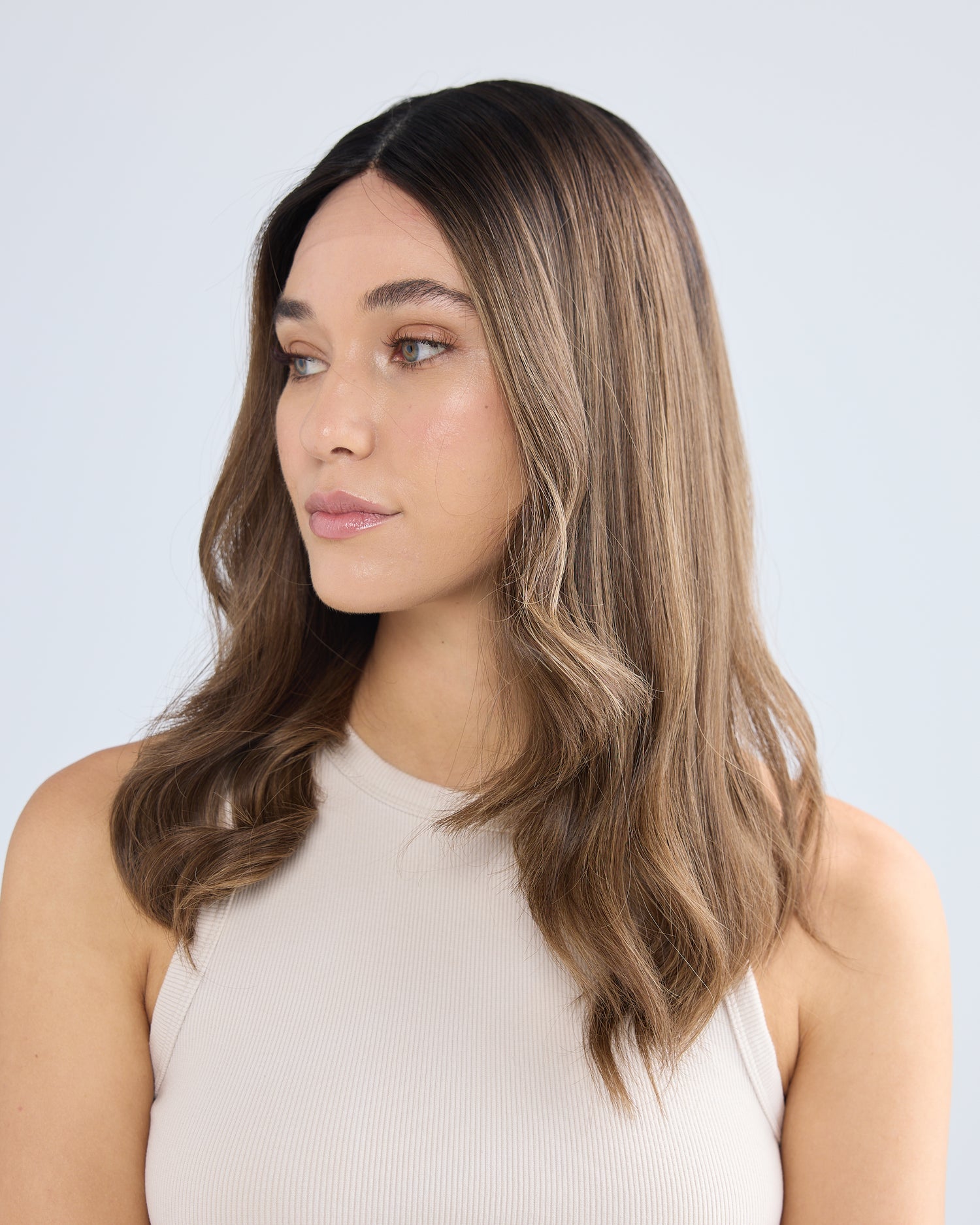 DIMENSIONAL BALAYAGE BRUNETTE // GAME CHANGER WIG // 20 INCHES // M CAP