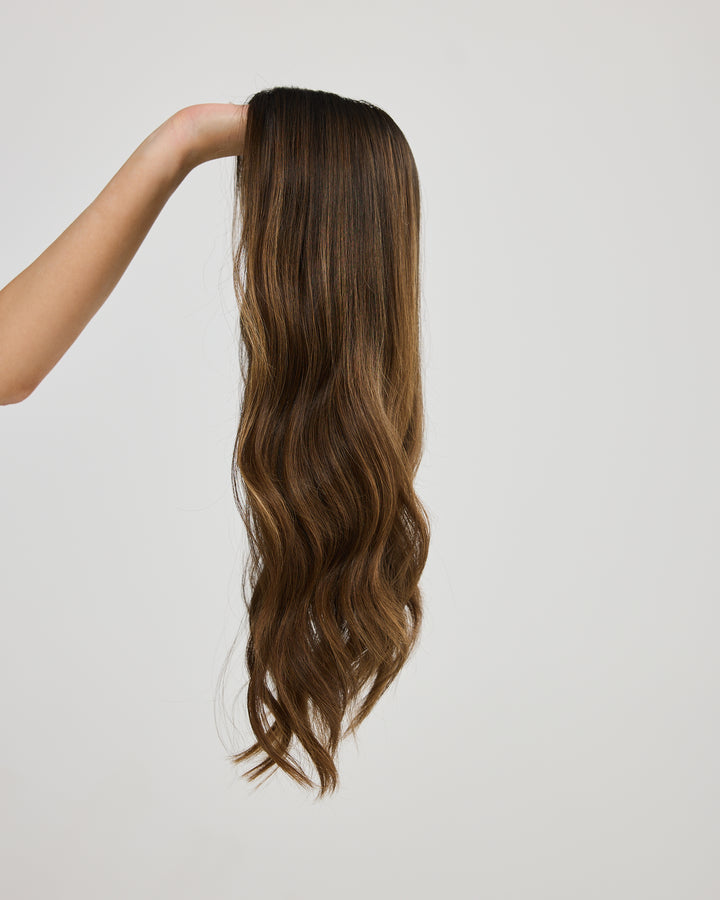 DARK GOLDEN BRUNETTE // GAME CHANGER WIG // 22 INCHES // S CAP