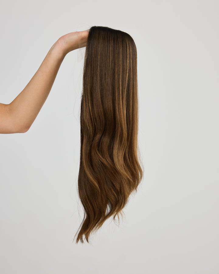 DARK GOLDEN BRUNETTE // GAME CHANGER WIG // 22 INCHES // S CAP
