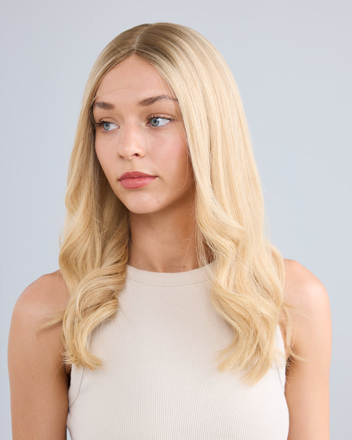 SOFT ROOTED BLONDE // GAME CHANGER WIG // 20 INCHES // L CAP