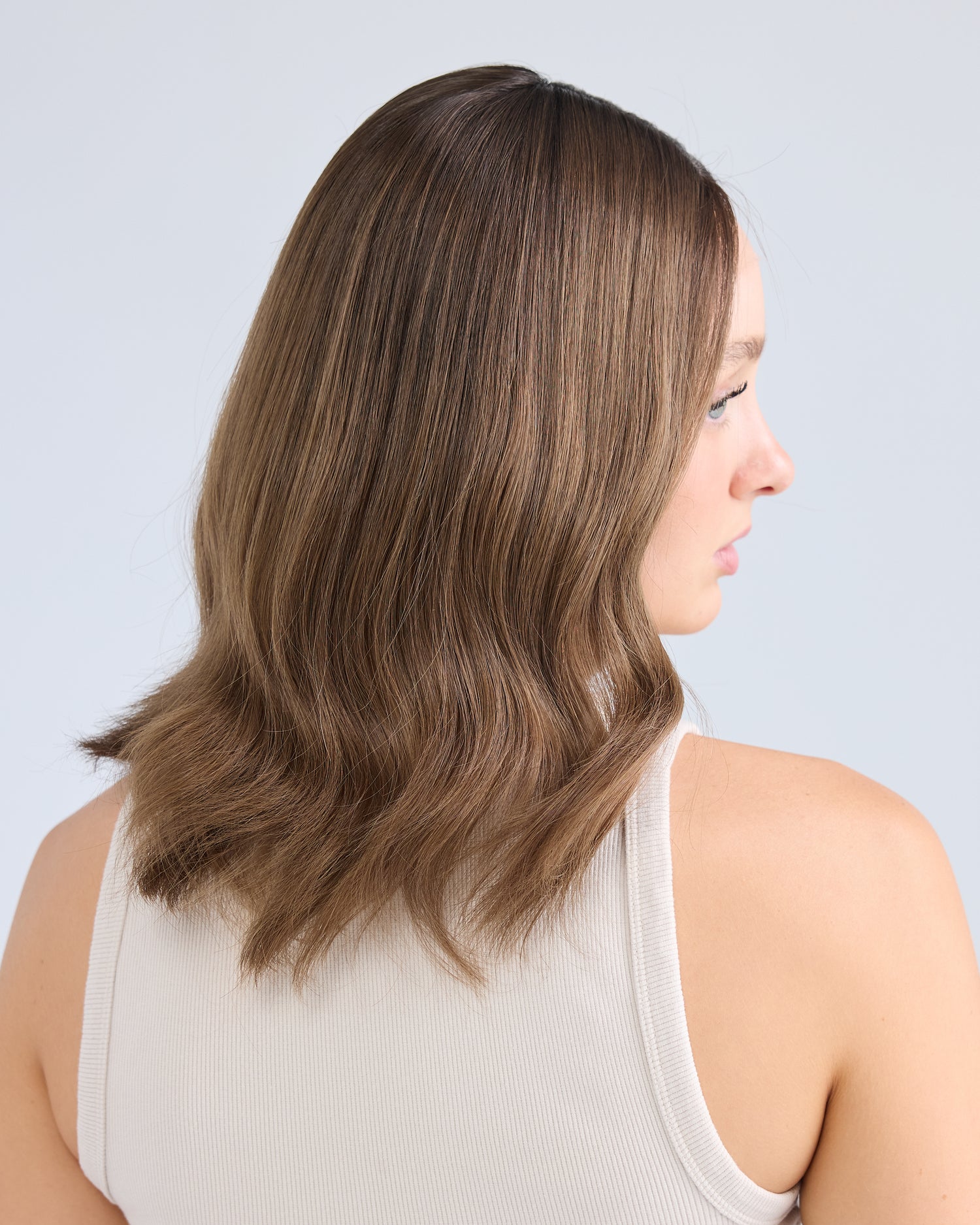 NEUTRAL BRUNETTE MELT // GAME CHANGER WIG // 16 INCHES // XS CAP