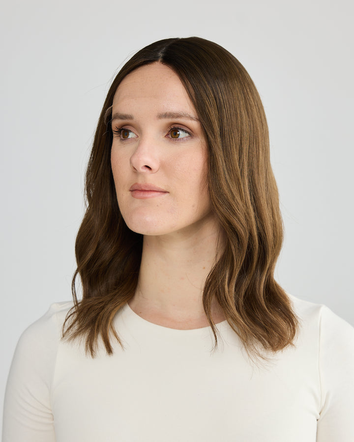 NEUTRAL BRUNETTE BALAYAGE // GAME CHANGER WIG // 16 INCHES // M CAP