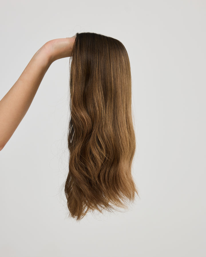 NEUTRAL BRUNETTE BALAYAGE // GAME CHANGER WIG // 16 INCHES // M CAP