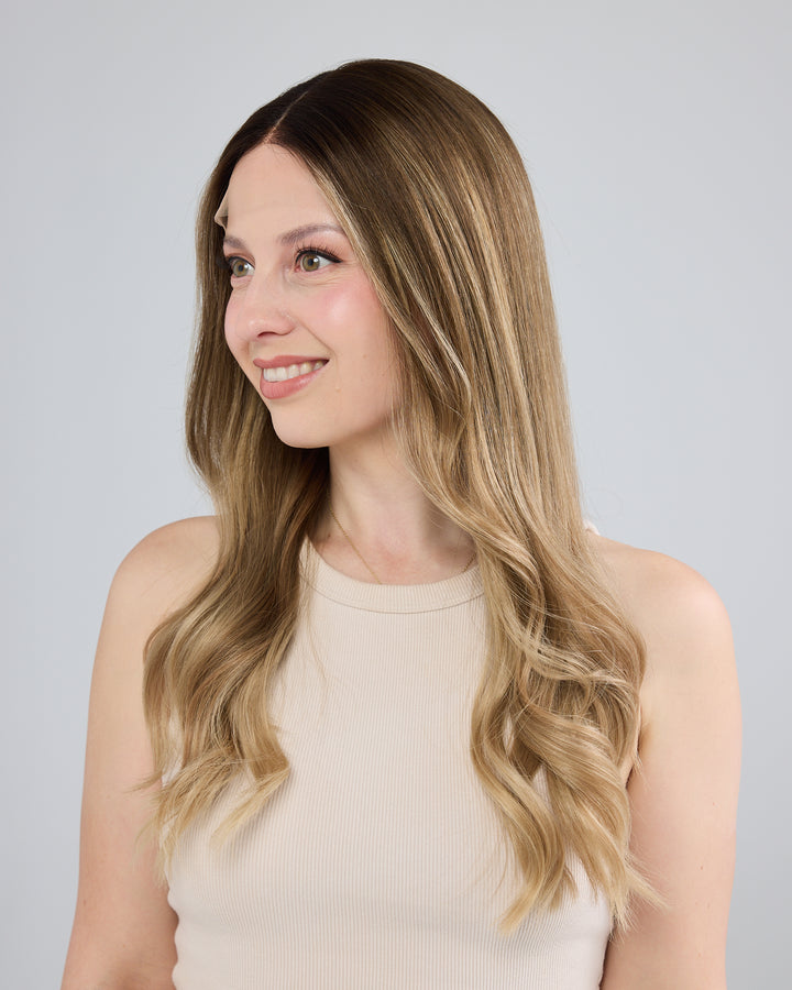 Rooted Blonde Balayage // Luxe Wig // 22 Inches // M Cap