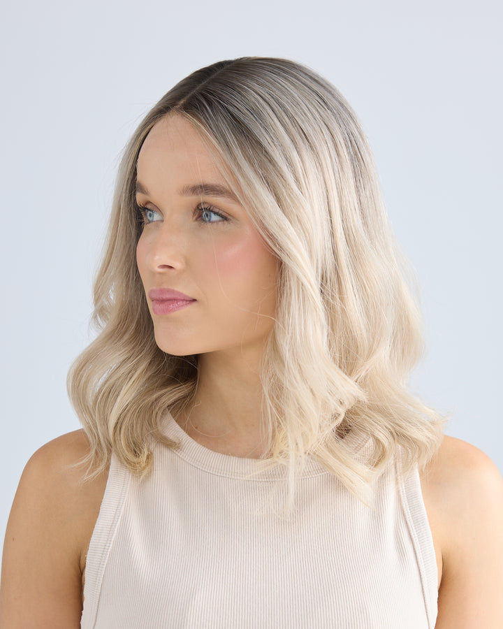 ASH BLONDE BALAYAGE // LUXE WIG // 16 INCHES // M CAP