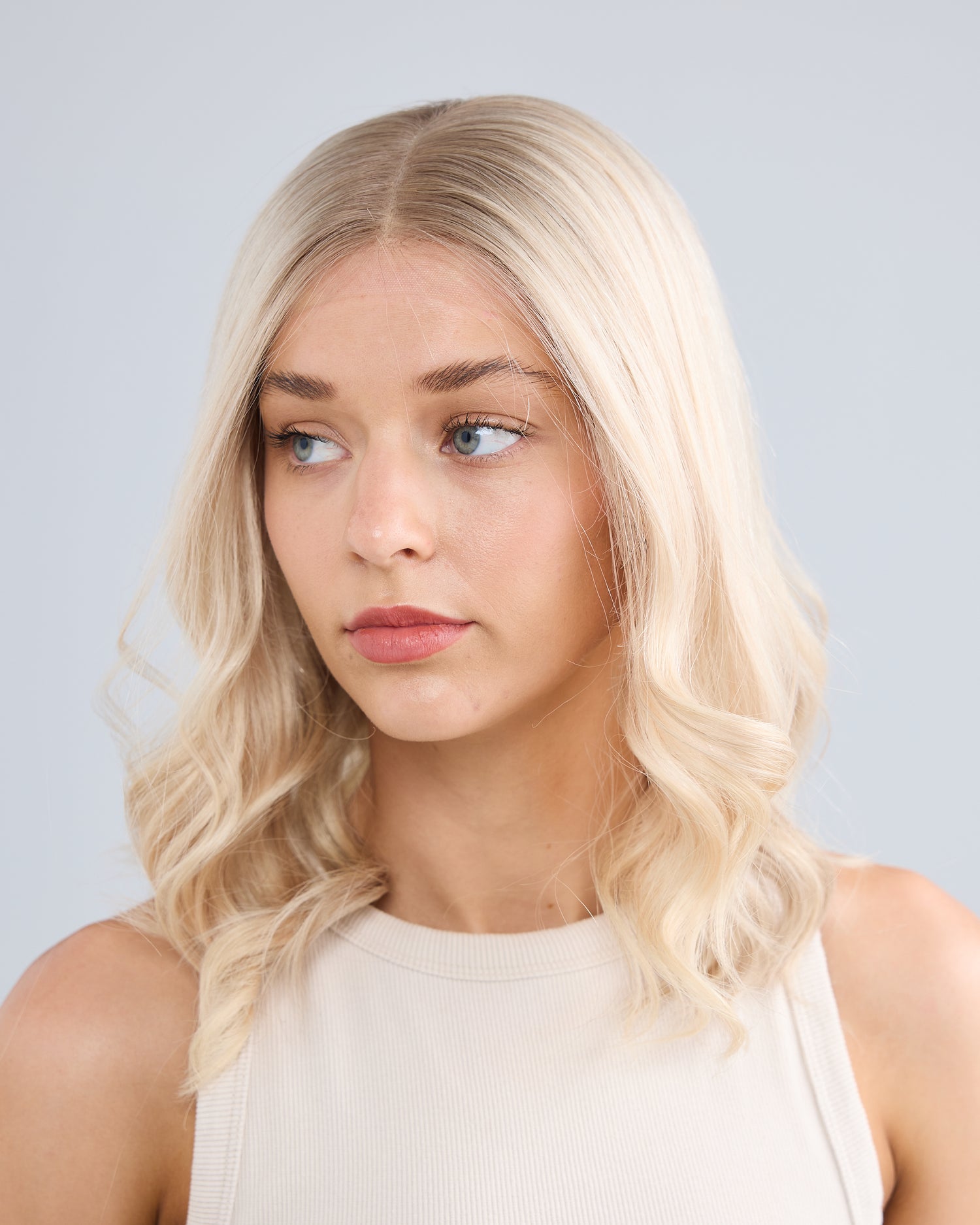 LIGHTEST BLONDE // LUXE WIG // 16 INCHES // M CAP