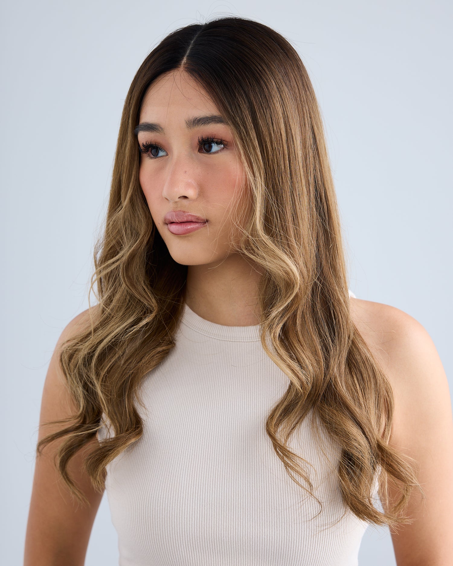 DIMENSIONAL BALAYAGE BRUNETTE // LUXE WIG // 24 INCHES // M CAP