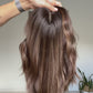 Dark Highlighted Brunette 8x8 16 Inches Topper