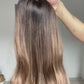 Medium Balayage Brunette 8x8 20 Inches Topper