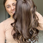 Natural Brunette with Sunkissed Highlights 9x9 16-18" Topper