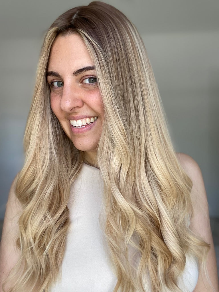 Perfect Blonde Balayage 9x9 24 Inches (Pre-Cut) Topper