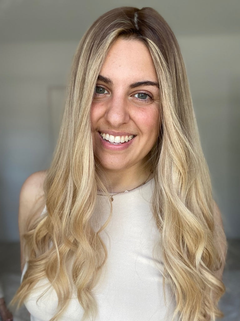 Perfect Blonde Balayage 9x9 24 Inches (Pre-Cut) Topper