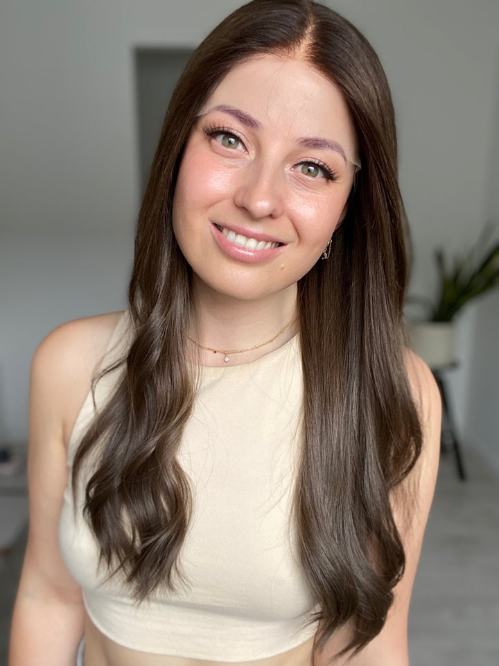 Ashy Brunette Balayage // Luxe Wig // 24 Inches // M Cap