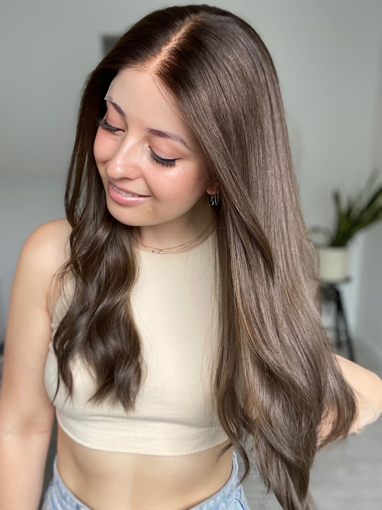 Ashy Brunette Balayage // Luxe Wig // 24 Inches // M Cap