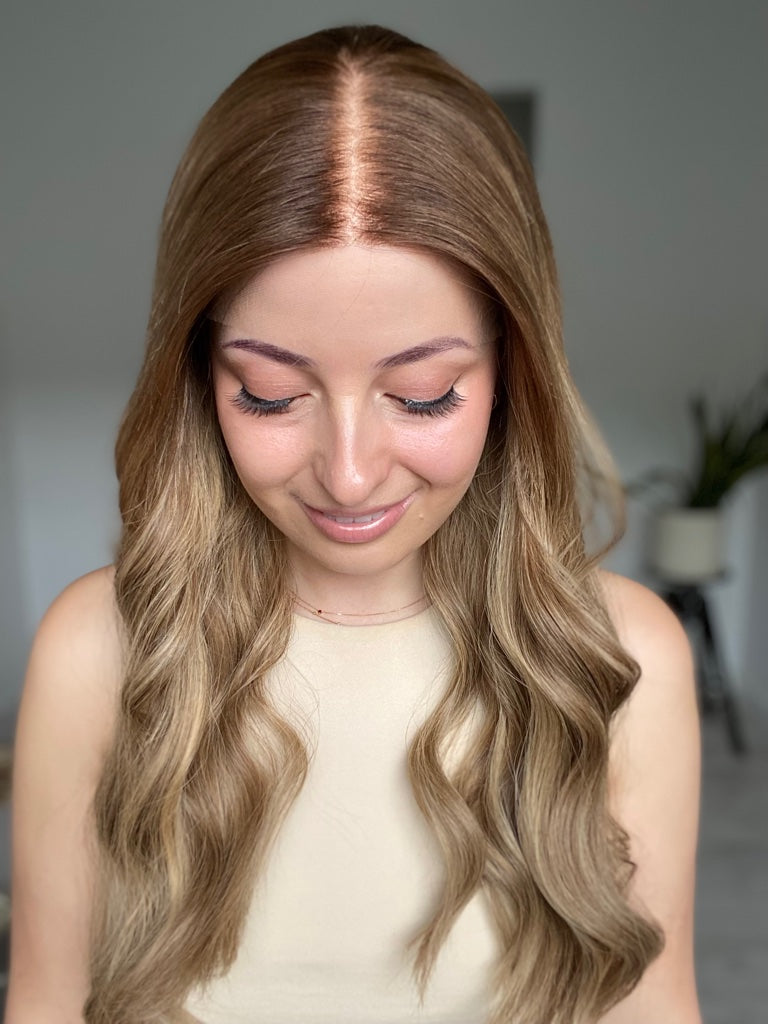 Light Brunette Balayage // Lace Topper // 10x10 // 24 Inches