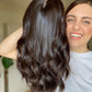 Natural Darkest Brunette 9x9 13-15" Topper